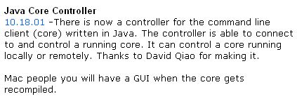 一個叫David
Qiao的開發者為電驢制作了Java版本的控制器 一個叫David Qiao的開發者為電驢制作了Java版本的控制器
