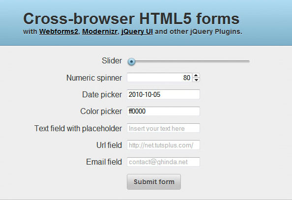 HTML5 和 CSS3表單