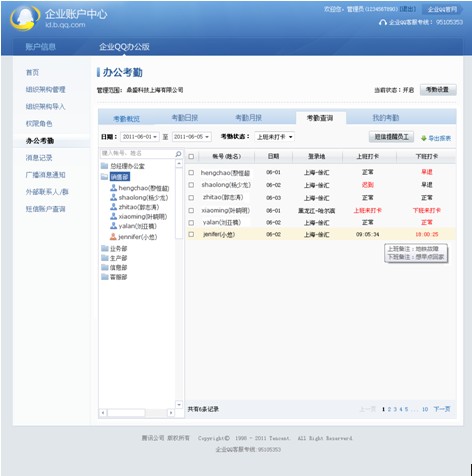 騰訊推出考勤利器 企業(yè)QQ有效降低管理成本